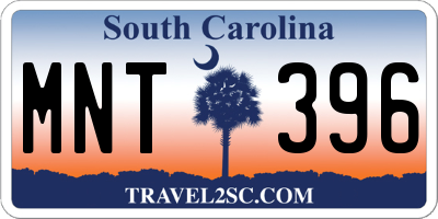 SC license plate MNT396
