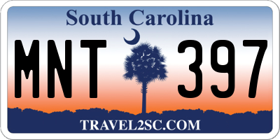 SC license plate MNT397