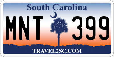 SC license plate MNT399