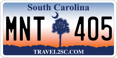 SC license plate MNT405