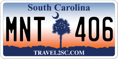 SC license plate MNT406