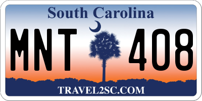 SC license plate MNT408