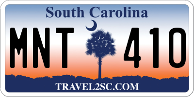 SC license plate MNT410