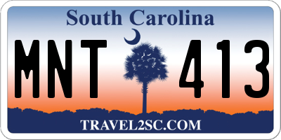 SC license plate MNT413