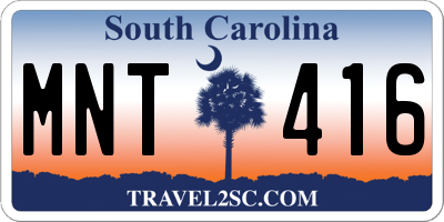 SC license plate MNT416