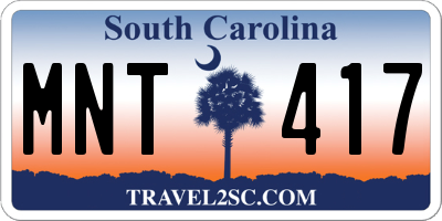 SC license plate MNT417