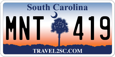 SC license plate MNT419