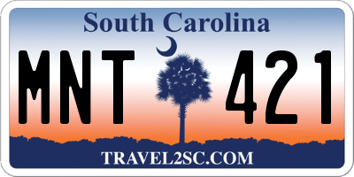SC license plate MNT421