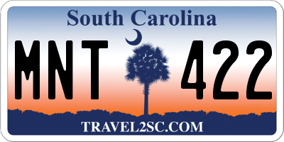 SC license plate MNT422