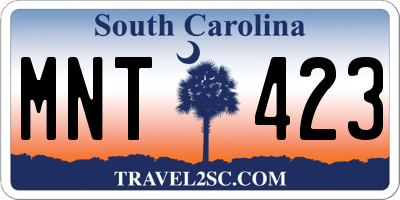 SC license plate MNT423