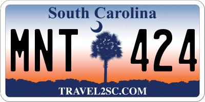 SC license plate MNT424