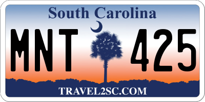 SC license plate MNT425