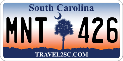 SC license plate MNT426