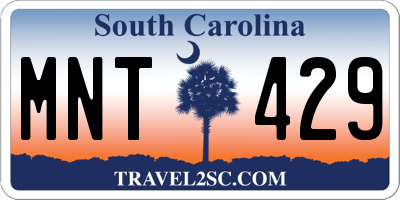 SC license plate MNT429