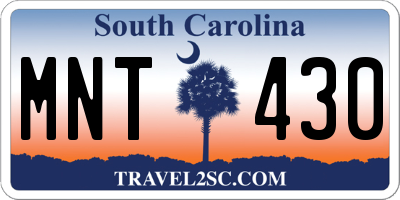 SC license plate MNT430