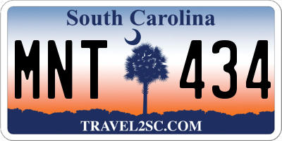 SC license plate MNT434
