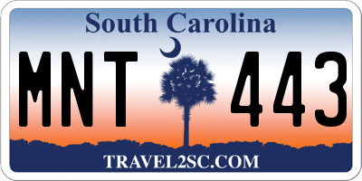 SC license plate MNT443
