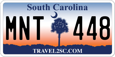 SC license plate MNT448