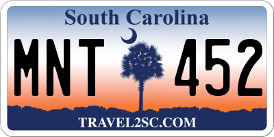 SC license plate MNT452