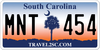 SC license plate MNT454
