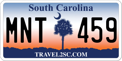 SC license plate MNT459