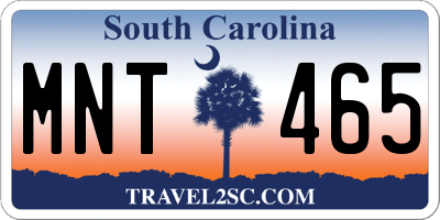 SC license plate MNT465