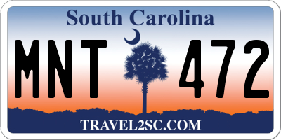 SC license plate MNT472