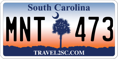 SC license plate MNT473