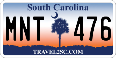 SC license plate MNT476
