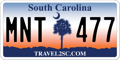 SC license plate MNT477