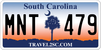 SC license plate MNT479