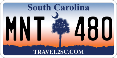 SC license plate MNT480