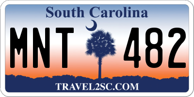 SC license plate MNT482