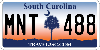 SC license plate MNT488