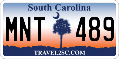 SC license plate MNT489