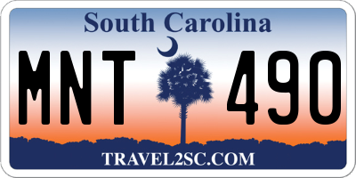 SC license plate MNT490