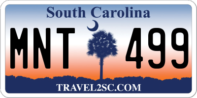 SC license plate MNT499