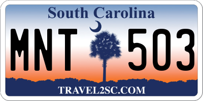 SC license plate MNT503