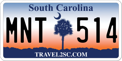 SC license plate MNT514