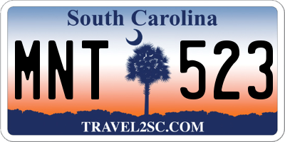 SC license plate MNT523