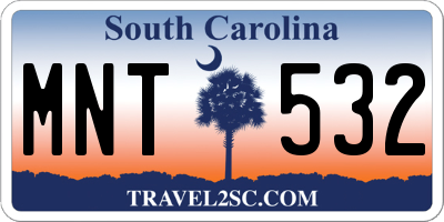 SC license plate MNT532