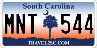 SC license plate MNT544