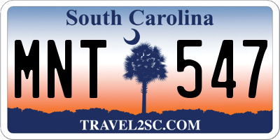 SC license plate MNT547