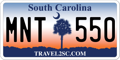 SC license plate MNT550