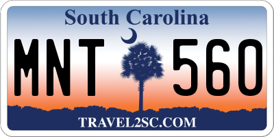 SC license plate MNT560