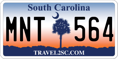 SC license plate MNT564