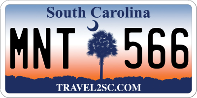 SC license plate MNT566