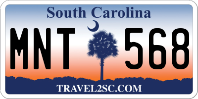 SC license plate MNT568