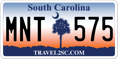 SC license plate MNT575
