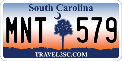 SC license plate MNT579